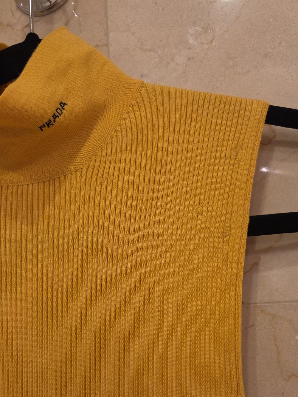 PRADA Ribbed-Knit Pleated Short Dress YELLOW SZ 38 $2130 Italy - Picture 7 of 7